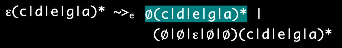 derivative of `ε(c|d|e|g|a)*`