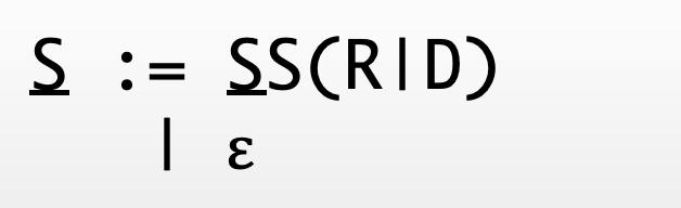 Left Recursive Expression
