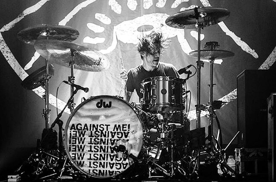 Atom Willard, drummer for Angels and Airwaves, Against Me and The Offspring. Against Me’s audiobook is one of my favourites.