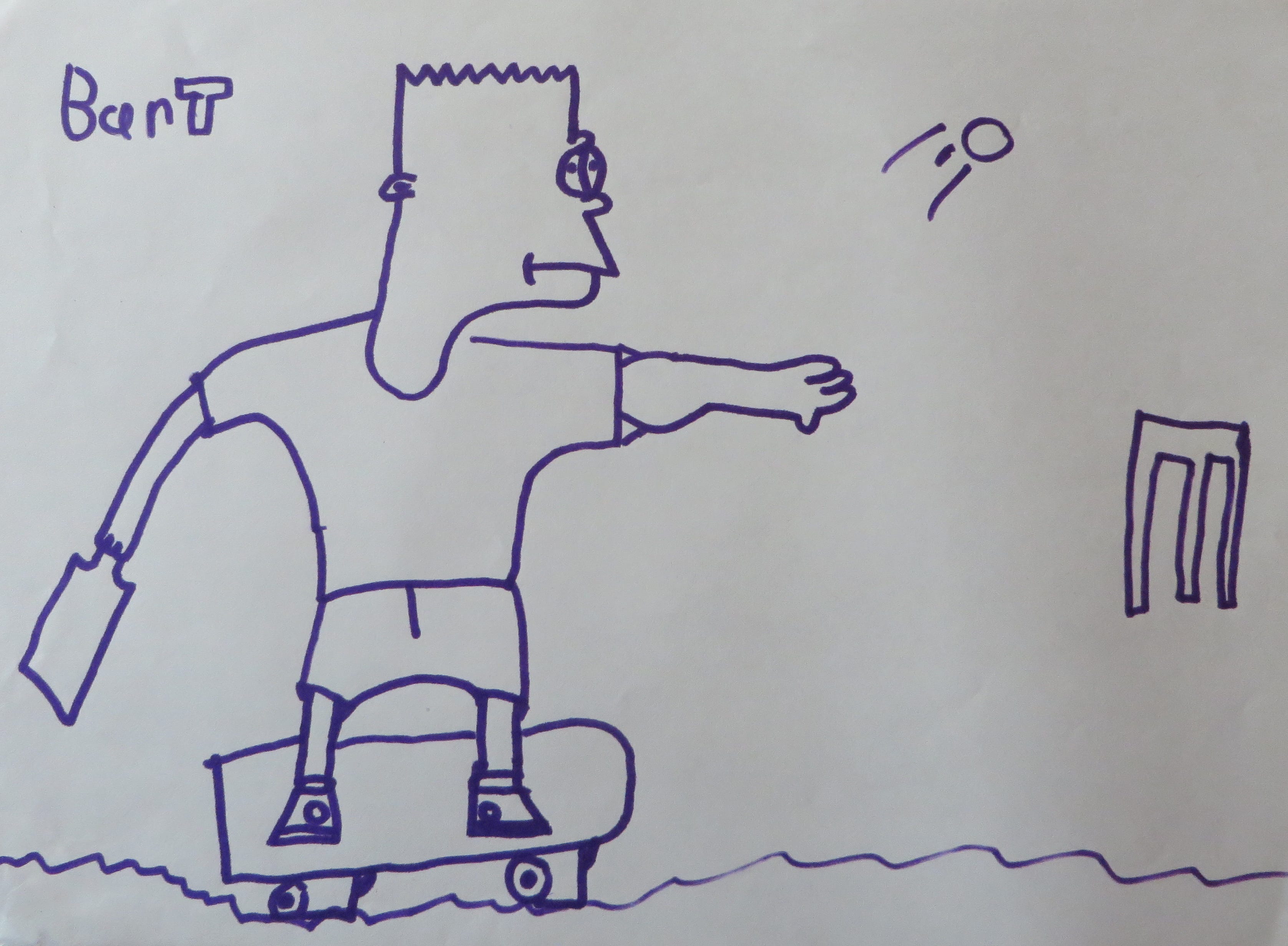 Child Drawing of Bart Simpson